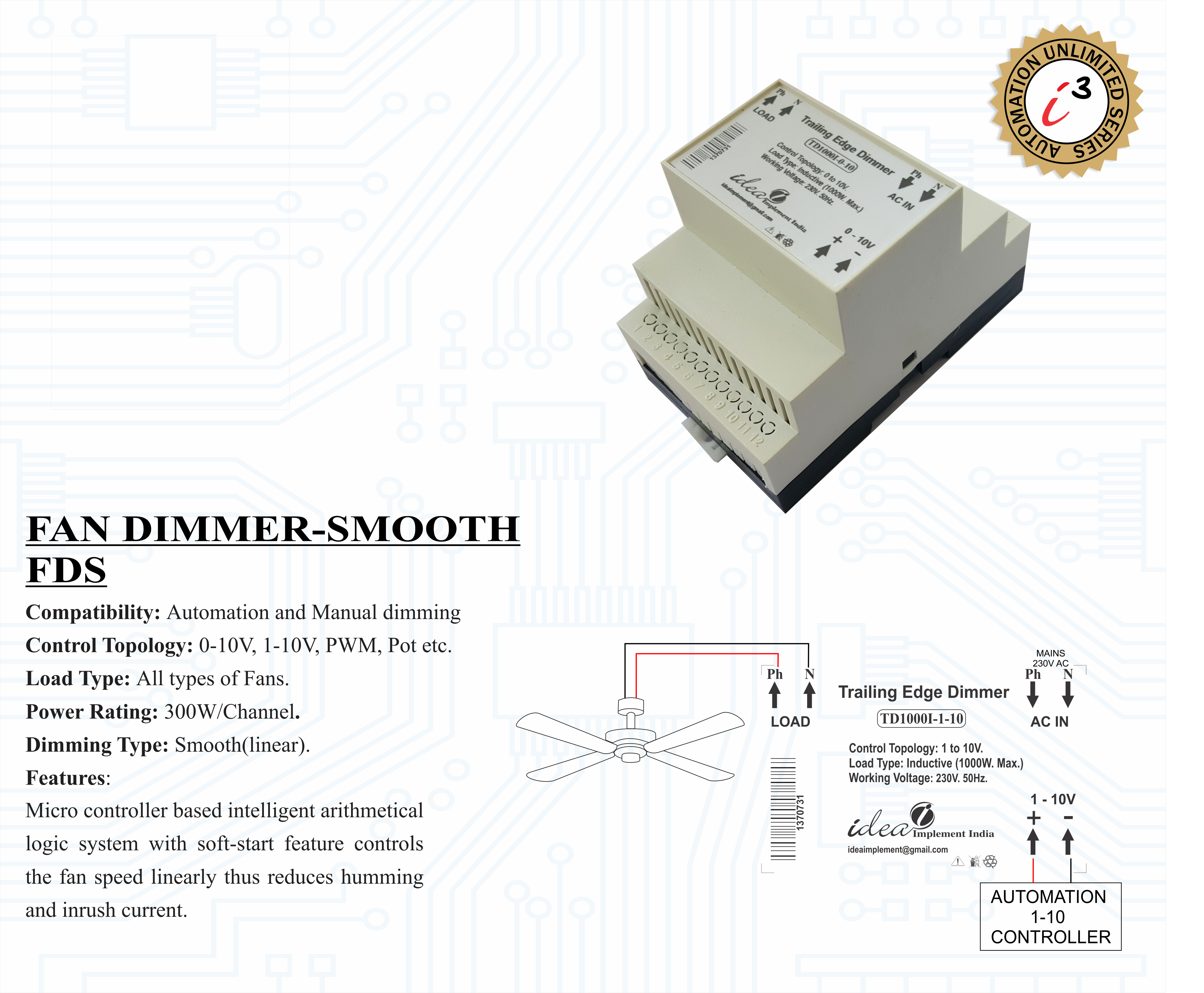 FAN DIMMER-SMOOTH FDS