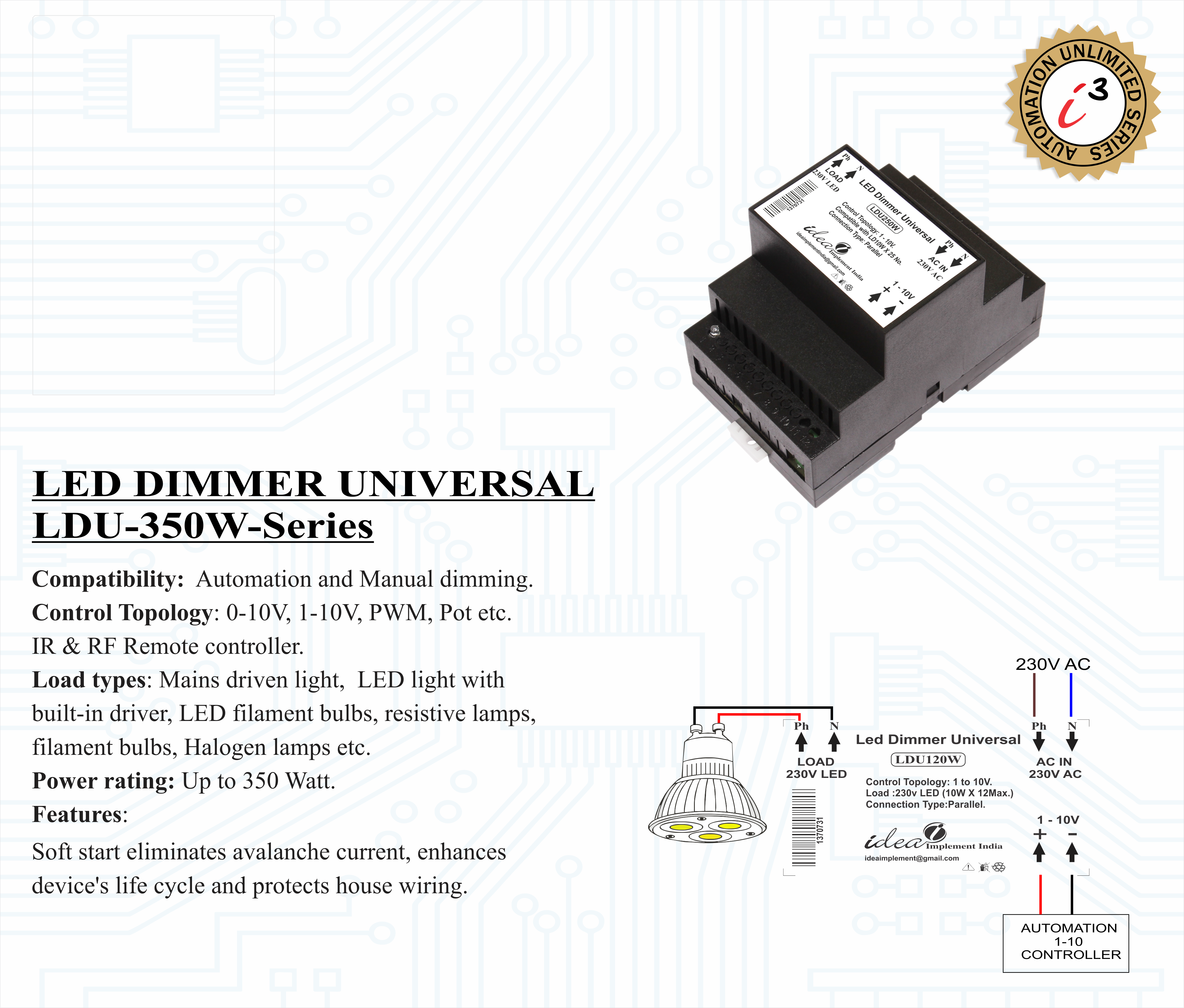 LED DIMMER UNIVERSAL LDU-350W-SERIES
