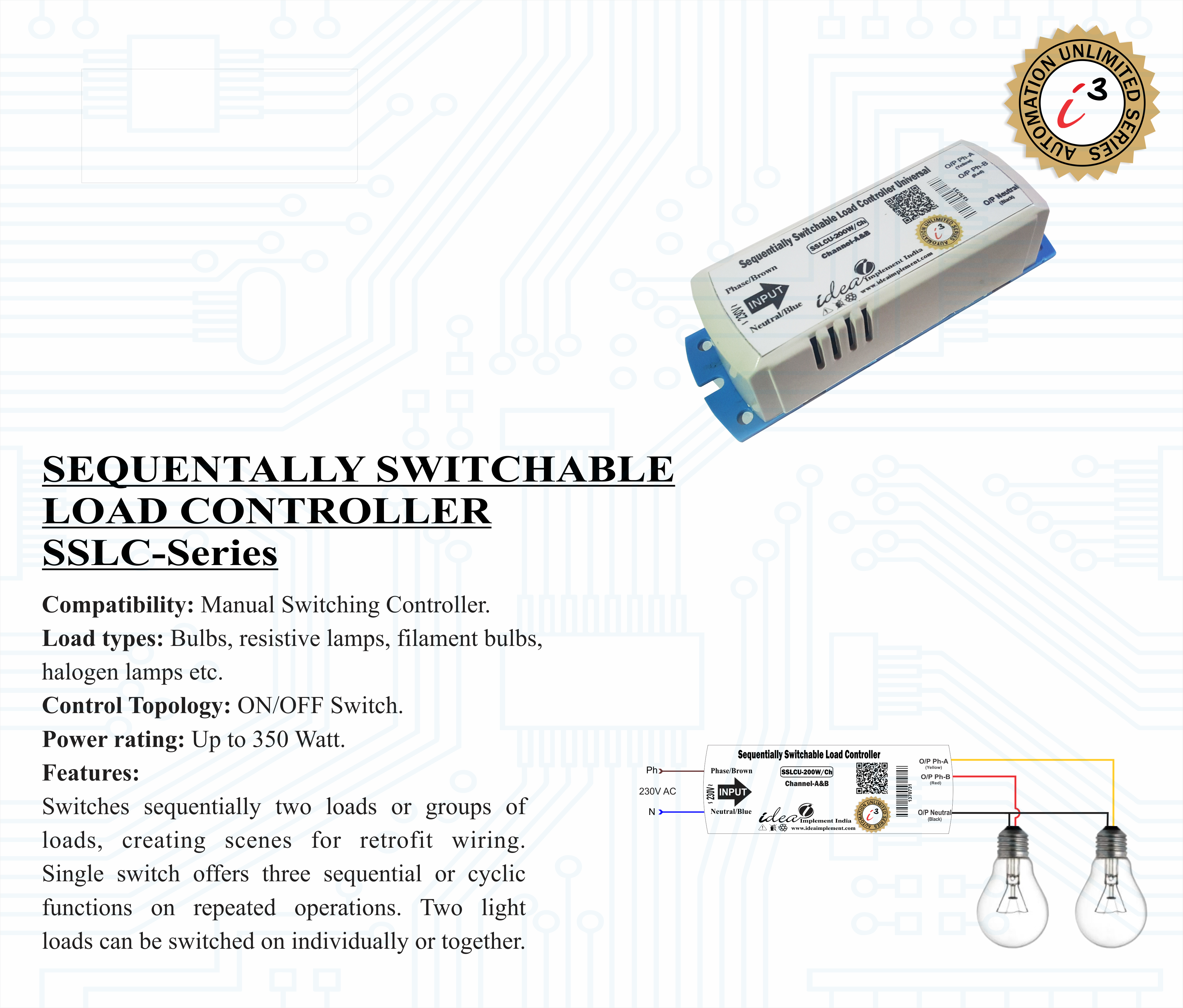 SEQUENTIALLY SWITCHABLE LOAD CONTROLLER SSLC-SERIES